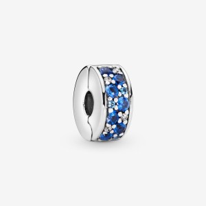 Pandora Blue Pavé Clip Klammern Silber | MNOHUGS-07