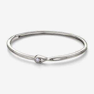 Pandora Brilliance 0.25 ct tw Bangle Armbänder Weiß Gold | BDJVZYU-93