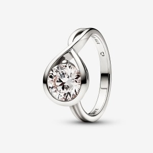 Pandora Brilliance 2.00 ct tw Lab-Created Diamond Weiß Gold | UGACWMP-69