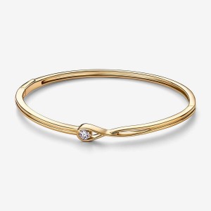 Pandora Brilliance Lab-created 0.25 ct tw Diamond Bangle Armreifen Gold | XGNSMYO-04