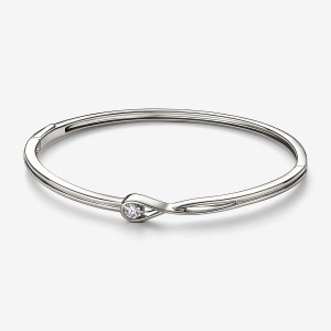 Pandora Brilliance Lab-created 0.25 ct tw Diamond Bangle Armreifen Weiß Gold | LXMPDRW-48