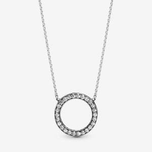 Pandora Circle of Sparkle Halsketten Silber | QEDCLWV-02