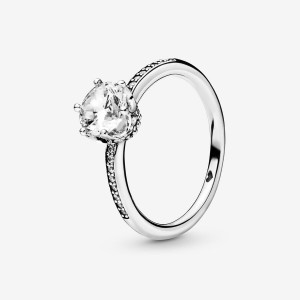 Pandora Clear Sparkling Crown Solitaire Solitär Silber | MQWFZCK-81