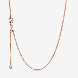 Pandora Curb Halsketten Rosa Gold | ZNVAEHI-19