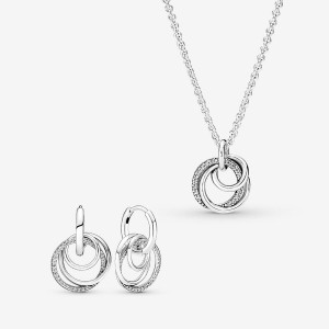 Pandora Family Always Encircled Pendant Necklace Kette mit Anhänger Silber | EWDYNHX-90