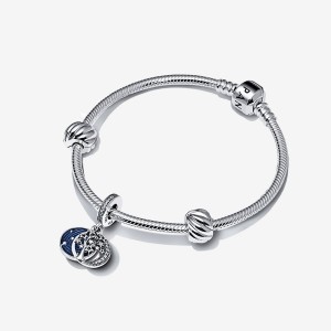 Pandora Galaxy Moon Set, 19 Charm Silber | AXKITDY-28