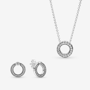 Pandora Halsketten- Und Ohrring-sets Silber | OWHKINM-43