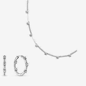 Pandora Halsketten- Und Ohrring-sets Silber | BCGXSAR-47