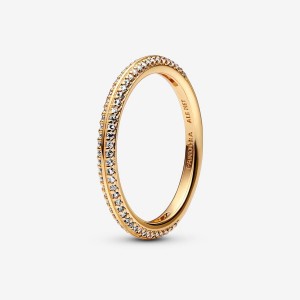 Pandora ME Pavé Band Gold | QXYJHRB-53