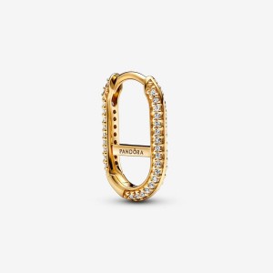 Pandora ME Pavé Link Earring Creolen Gold | MBYCLPA-98