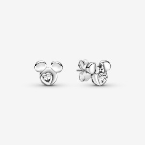 Pandora Mickey Mouse & Minnie Mouse Silhouettes Ohrstecker Silber | BMAZUYS-78