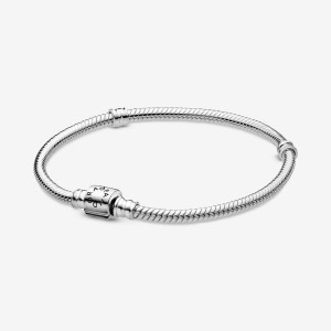 Pandora Moments Barrel Clasp Snake Charm Holders Silber | YDZERUC-16