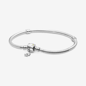 Pandora Moments Daisy Flower Clasp Snake Charm Silber | EANTMUD-94