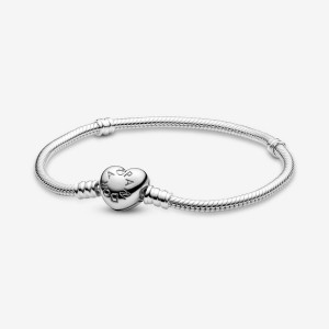 Pandora Moments Heart Clasp Snake Charm Silber | PAZTVKF-36