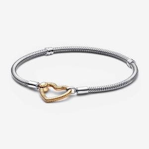 Pandora Moments Heart Closure Snake Armbänder Two-tone | BDQWHZR-53