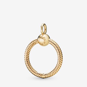 Pandora Moments Small O Charm Pendants Gold | DSGTHIO-95