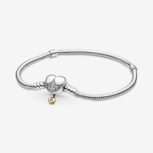 Pandora Princess Moments Heart Snake Charm Two-tone | VEZYLJR-58