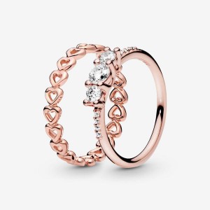 Pandora Ring-sets Rosa Gold | TBO-479315