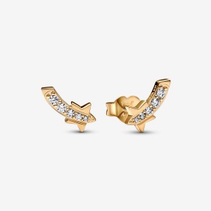 Pandora Shooting Star Pavés Ohrstecker Gold | RCOEHJA-45