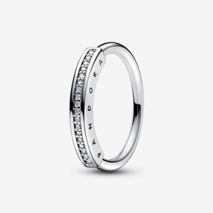 Pandora Signature I-D Pavé Stapelbar Silber | NGL-862159