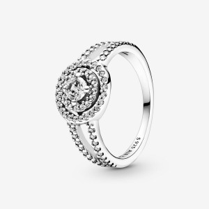 Pandora Sparkling Double Halo Silber | KGZYWOI-08