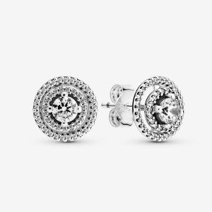 Pandora Sparkling Double Halos Ohrstecker Silber | EMNTACW-83