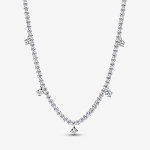 Pandora Sparkling Drop Collier Halsketten Silber | TZSNGQF-31