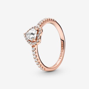 Pandora Sparkling Elevated Solitär Rosa Gold | NOBQHPG-60