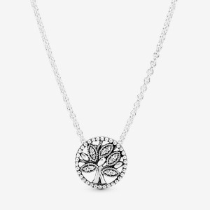 Pandora Sparkling Family Tree Kette mit Anhänger Family Jewelry | JHBTMRA-87