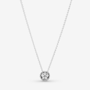 Pandora Sparkling Snowflake Collier Kette mit Anhänger Silber | PTNFJRG-93