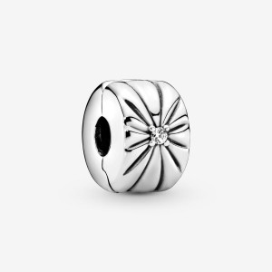 Pandora Sparkling Sunburst Clip Klammern Silber | IRUJXSK-06