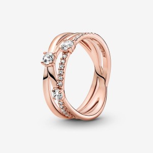 Pandora Sparkling Triple Aussage Rosa Gold | PIM-862395