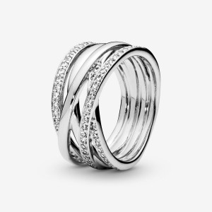 Pandora Sparkling & Polished Lines Band Silber | LWCKIGR-07