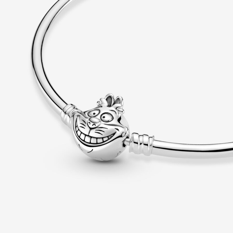 Pandora Alice in Wonderland Cheshire Cat Clasp Moments Bangle Charm Holders Silber | JSOHQIW-62