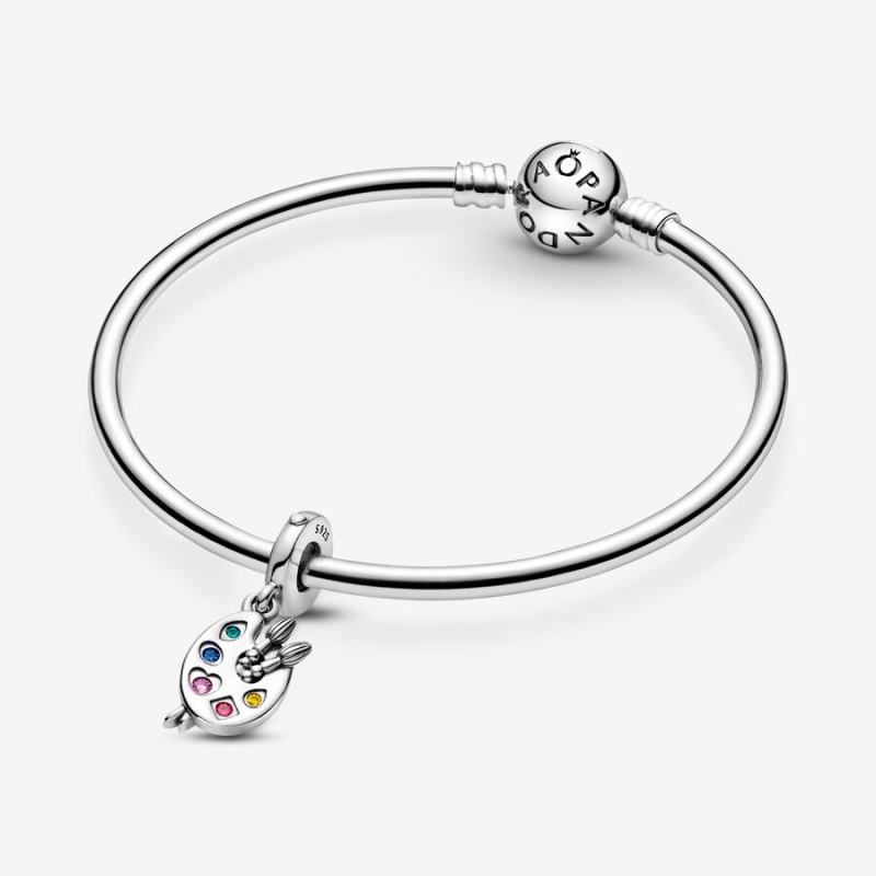 Pandora Artist's Palette Dangle Charm mit Anhänger Silber | PLIFBYT-89