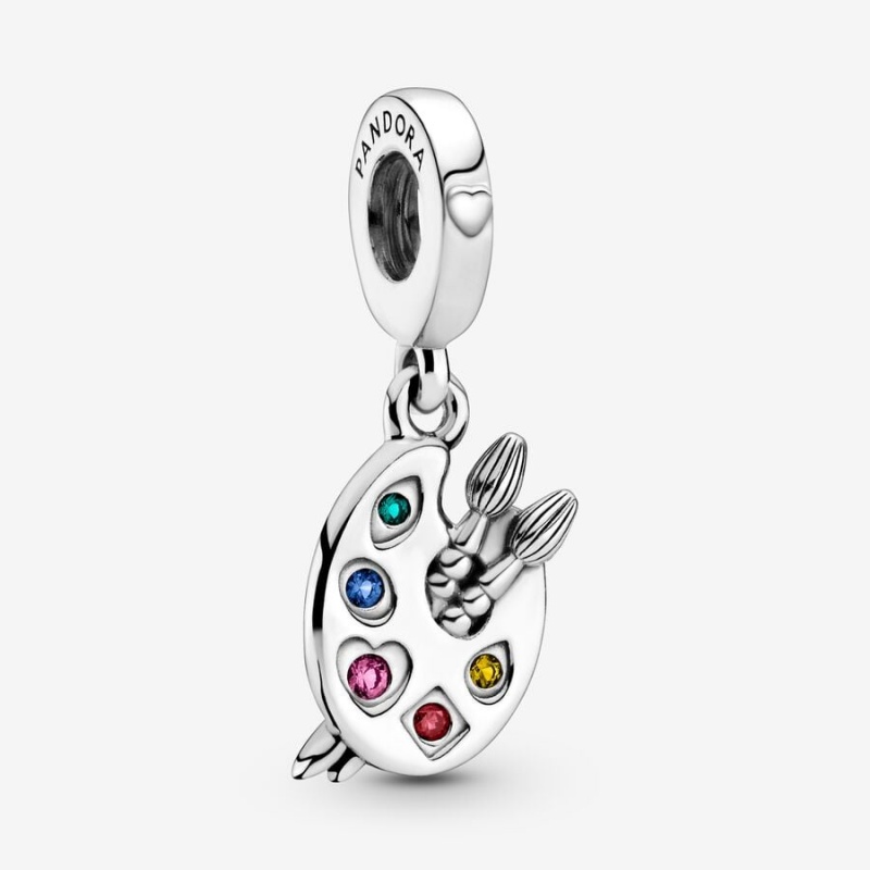 Pandora Artist\'s Palette Dangle Charm mit Anhänger Silber | PLIFBYT-89