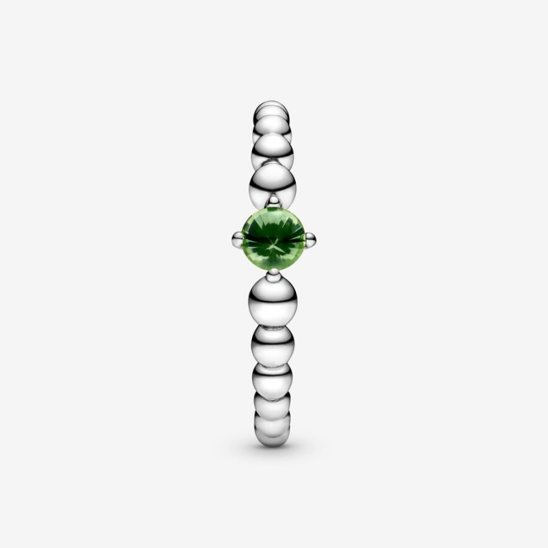 Pandora August Spring Green Beaded Geburtsstein Silber | BLJYGNF-93