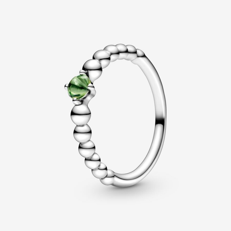 Pandora August Spring Green Beaded Geburtsstein Silber | BLJYGNF-93