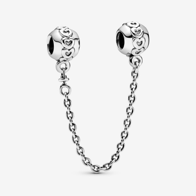 Pandora Band of Hearts Sicherheits Safety Chains Silber | OSEIGNK-72