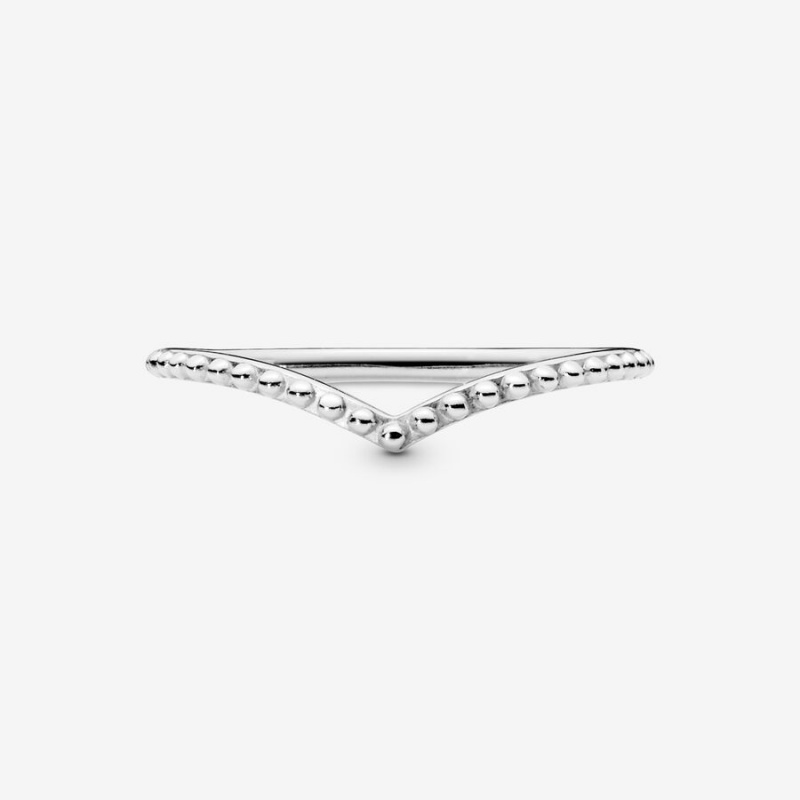 Pandora Beaded Wishbone Stapelbar Silber | UPE-529307