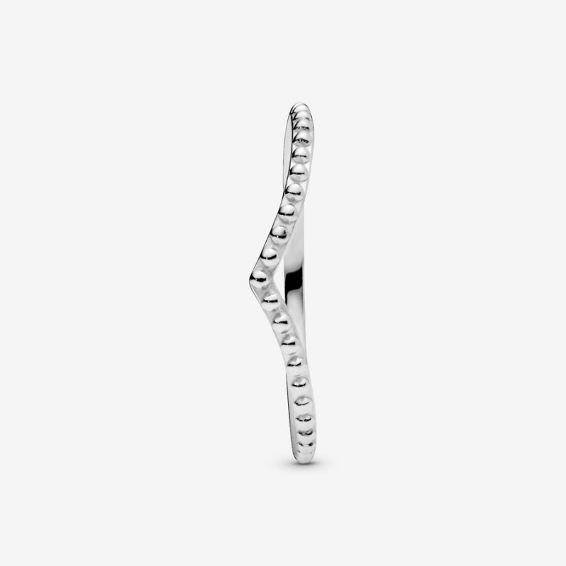 Pandora Beaded Wishbone Stapelbar Silber | UPE-529307