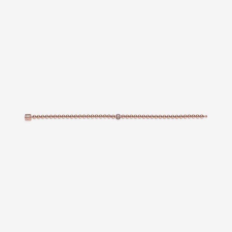 Pandora Beads & Pavé Nicht-charme Rosa Gold | KEOCQUB-21