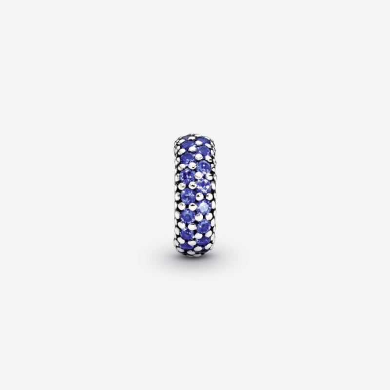 Pandora Blue Sparkle Spacer Abstandshalter Silber | AMGXLET-08