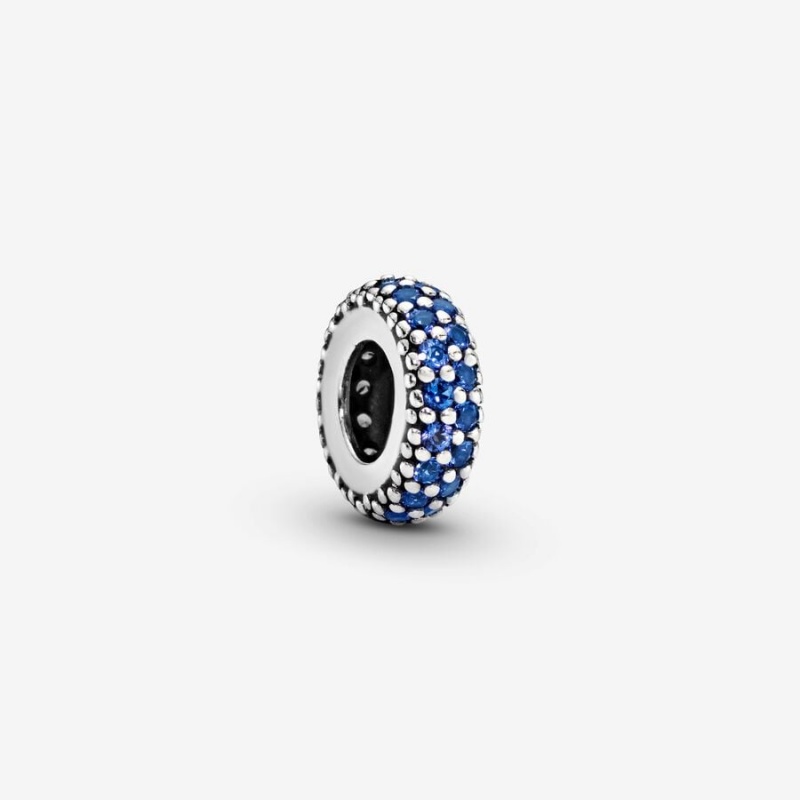 Pandora Blue Sparkle Spacer Abstandshalter Silber | AMGXLET-08