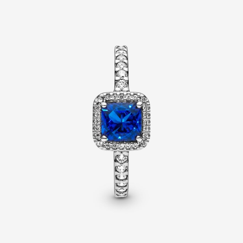 Pandora Blue Square Solitär Silber | IOBWFPA-80