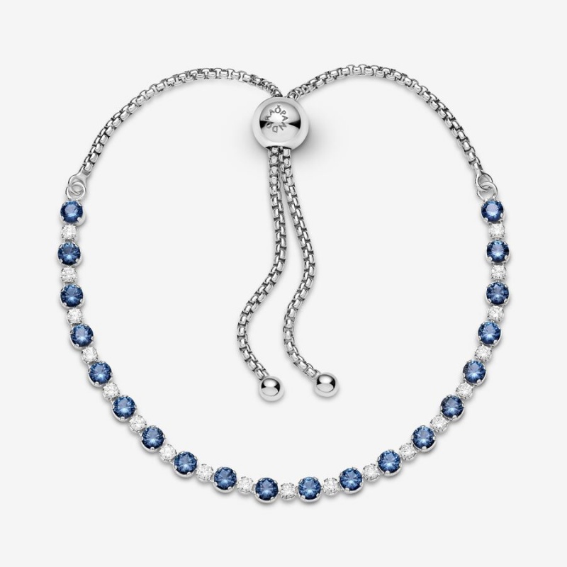 Pandora Blue and Clear Sparkle Slider Gleiten Silber | CRGWBPA-19