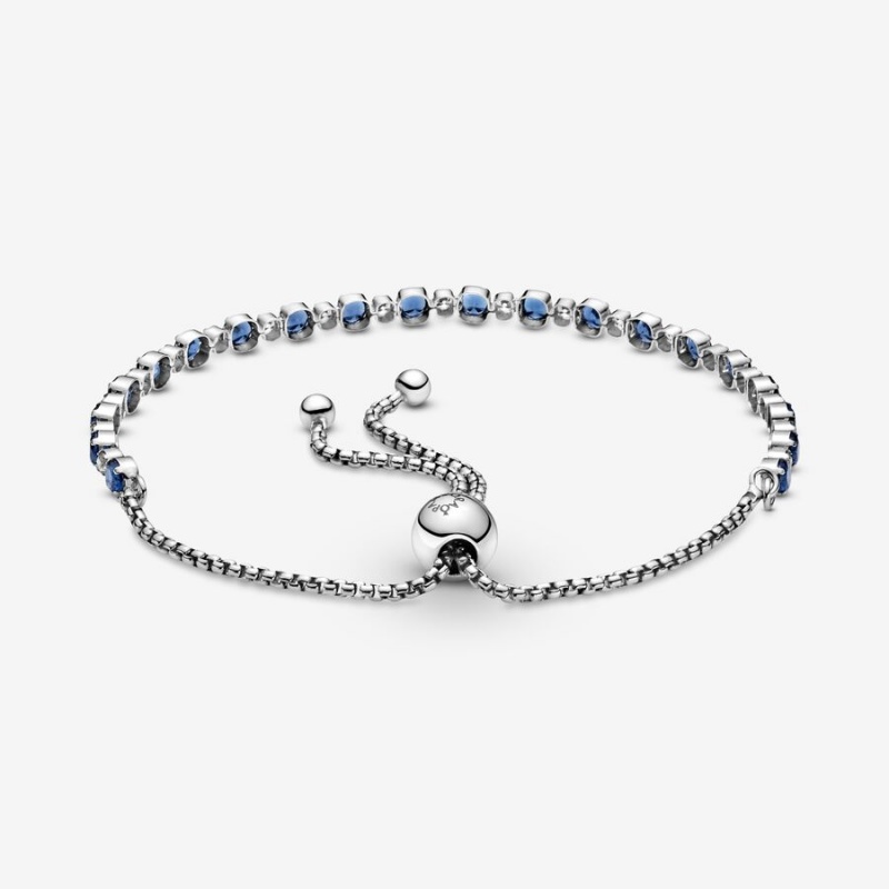 Pandora Blue and Clear Sparkle Slider Gleiten Silber | CRGWBPA-19