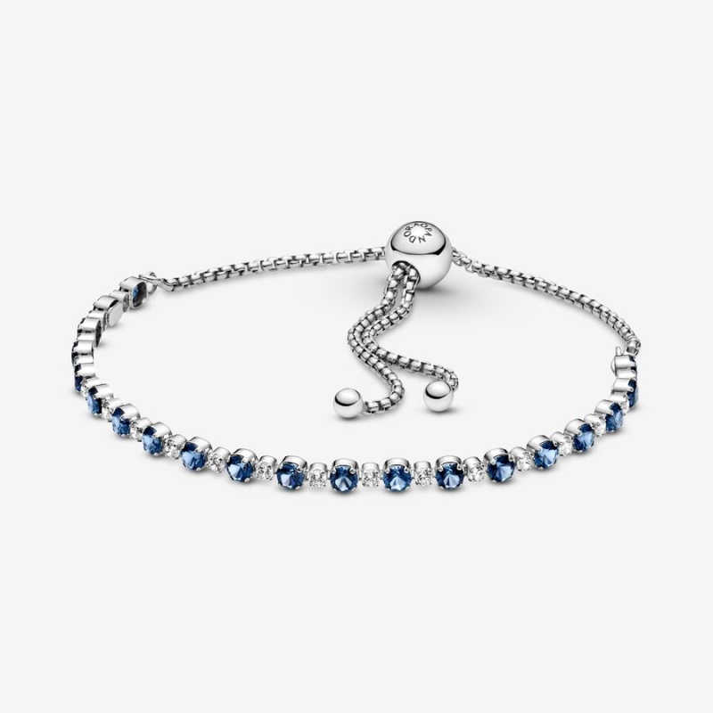 Pandora Blue and Clear Sparkle Slider Gleiten Silber | CRGWBPA-19