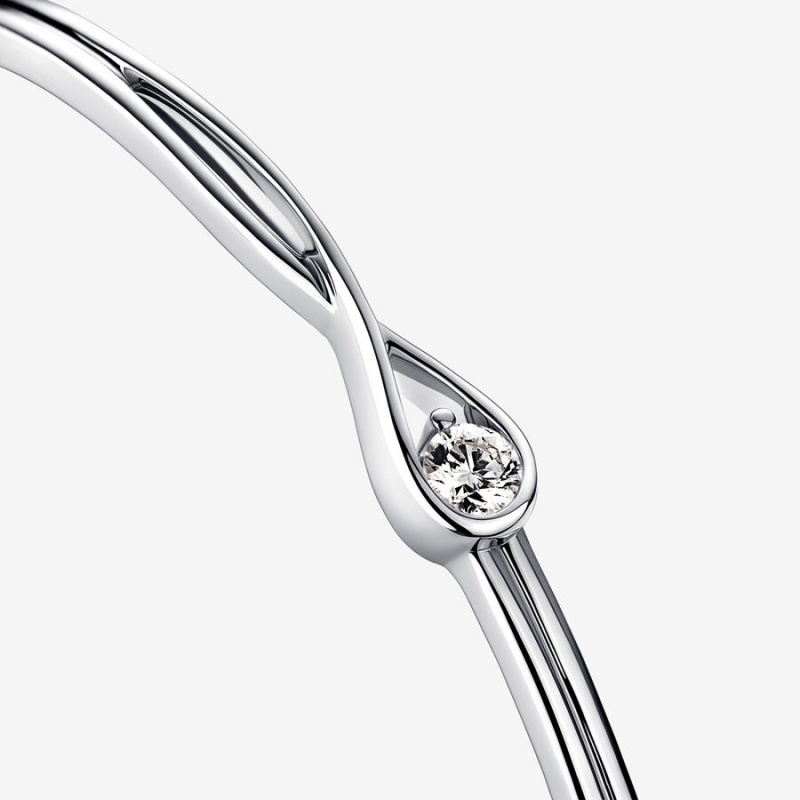 Pandora Brilliance 0.15 ct tw Bangle Armbänder Silber | TCNAVRJ-76