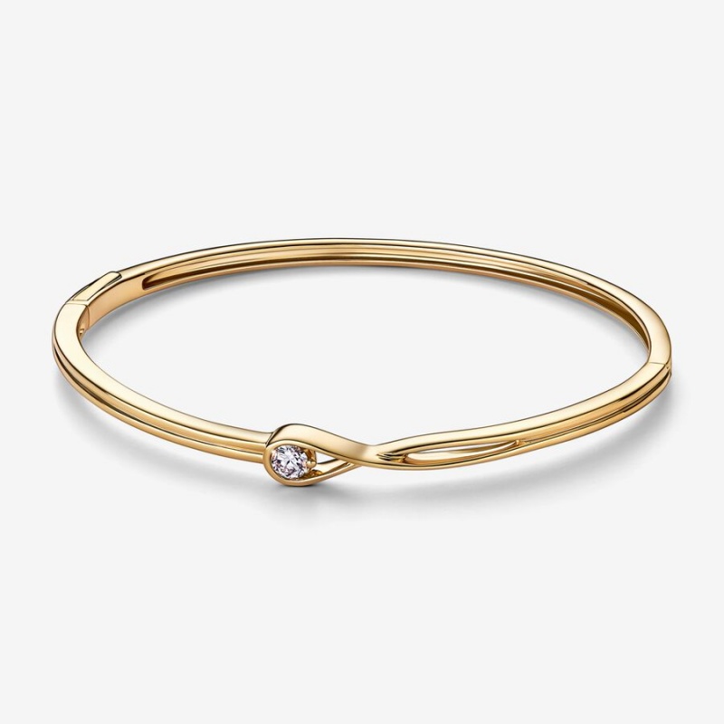 Pandora Brilliance 0.25 ct tw Bangle Armbänder Gold | UYZKRQO-40